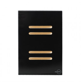Conjunto Interruptor Quadruplo Simples 4x2 - Novara Glass Preto Brilhante Gold